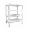 Skrutkovaný regál Biedrax 40 x 150 x 100 cm, biely - 4 police Skrutkovaný regál Biedrax 40 x 150 x 100 cm, biely - 4 police