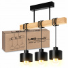 Závesná Stropná Lampa Čierna Moderná LOFT Luster Drevo na 3x E27 Závesná Stropná Lampa Čierna Moderná LOFT Luster Drevo na 3x E27