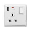LONDON SINGLE SOCKET 1P BUTTON SWITCH NEON+USB WH LONDON SINGLE SOCKET 1P BUTTON SWITCH NEON+USB WH