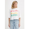 Bavlnené tričko United Colors of Benetton x Stranger Things 3BL0D10BC biela L Bavlnené tričko United Colors of Benetton x Stranger Things 3BL0D10BC biela L