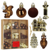 Vianočné banky hnedo-zlaté mix - sada 41ks, vianočné ozdoby Vianočné banky hnedo-zlaté mix - sada 41ks, vianočné ozdoby
