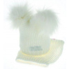 BABY NELLYS Zimná čiapočka s komínom - chlupáčkové bambuľky - biela Baby Nellys BABY NELLYS Zimná čiapočka s komínom - chlupáčkové bambuľky - biela Baby Nellys