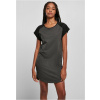 Ladies Contrast Raglan Tee Dress - charcoal/black M Ladies Contrast Raglan Tee Dress - charcoal/black M