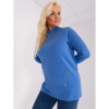 Dámsky plus size sveter s polovičným rolákom BREIDA modrý Dámsky plus size sveter s polovičným rolákom BREIDA modrý