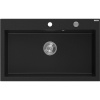 Mexen Elix žulový drez 1-komorový 800 x 500 mm, čierny, sifón chróm - 6527801005-77 Mexen Elix žulový drez 1-komorový 800 x 500 mm, čierny, sifón chróm - 6527801005-77