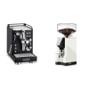 La Pavoni Mini Cellini, black + Eureka Mignon Silenzio 55, CR white La Pavoni Mini Cellini, black + Eureka Mignon Silenzio 55, CR white