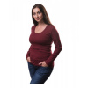 Jožánek Tričko na dojčenie Katarína, dlhý rukáv, vínové XS/S Jožánek Tričko na dojčenie Katarína, dlhý rukáv, vínové XS/S
