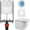 CERANO - Podomietkový WC set Verde - biela lesklá - tlačidlo Prime/Modulo, biele - na zamurovanie - 49x36 cm CERANO - Podomietkový WC set Verde - biela lesklá - tlačidlo Prime/Modulo, biele - na zamurovanie - 49x36 cm