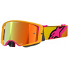 ALPINESTARS okuliare SUPERTECH CORP 2025, žltá/ružová, zrkadlové červené plexi ALPINESTARS okuliare SUPERTECH CORP 2025, žltá/ružová, zrkadlové červené plexi