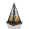 Halloweensky LED lampáš - tekvica - teplá biela - čierna - 9,5 x 9,5 x 17 cm - 2 x AAA Halloweensky LED lampáš - tekvica - teplá biela - čierna - 9,5 x 9,5 x 17 cm - 2 x AAA