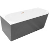 Mexen Silo, rohová voľne stojaca ryhovaná vaňa, ľavá, 170 x 80 cm, biela-šedá, medený matný prepad, 52891708062L-65 Mexen Silo, rohová voľne stojaca ryhovaná vaňa, ľavá, 170 x 80 cm, biela-šedá, medený matný prepad, 52891708062L-65