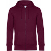 B&C | KING Zipped Hood, Pánska mikina s kapucňou, červená dark cherry, XL B&C | KING Zipped Hood, Pánska mikina s kapucňou, červená dark cherry, XL