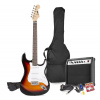 Max GigKit Súprava elektrickej gitary so stojanmi na noty a na gitaru - Farba sunburst Max GigKit Súprava elektrickej gitary so stojanmi na noty a na gitaru - Farba sunburst