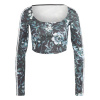 adidas Originals Flower All Over Print Long-Sleeve Crop Top Black 6 (XXS) adidas Originals Flower All Over Print Long-Sleeve Crop Top Black 6 (XXS)