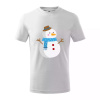 Snehuliak so šálom - Tričko detské bavlnené - 122 cm/6 rokov ( Biela ) Snehuliak so šálom - Tričko detské bavlnené - 122 cm/6 rokov ( Biela )