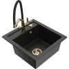Mexen Vito granitový jednokomorový kuchynský drez s batériou Duo, čierny/zlatý metalik - 6503-75-671701-57-G Mexen Vito granitový jednokomorový kuchynský drez s batériou Duo, čierny/zlatý metalik - 6503-75-671701-57-G