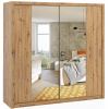 Dizajnová šatníková skriňa so zrkadlom Bono 220 cm - dub artisan Dizajnová šatníková skriňa so zrkadlom Bono 220 cm - dub artisan