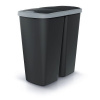Prosperplast Odpadkový kôš COMPACTA Q DUO čierny so svetlo šedým vekom objem 45l Prosperplast Odpadkový kôš COMPACTA Q DUO čierny so svetlo šedým vekom objem 45l