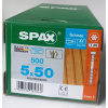 Skrutky do terasových dosiek, nehrdzavejúca oceľ A2 Spax 5x50 mm, 500 ks Skrutky do terasových dosiek, nehrdzavejúca oceľ A2 Spax 5x50 mm, 500 ks
