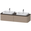 DURAVIT Happy D.2 Plus závesná skrinka pod dve umývadlá pod dosku, 2 zásuvky, 1600 x 550 x 354 mm, plátno, HP4946B7575 DURAVIT Happy D.2 Plus závesná skrinka pod dve umývadlá pod dosku, 2 zásuvky, 1600 x 550 x 354 mm, plátno, HP4946B7575