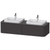 DURAVIT Happy D.2 Plus závesná skrinka pod dve umývadlá pod dosku, 2 zásuvky, 1600 x 550 x 354 mm, grafit super matná, HP4946B8080 DURAVIT Happy D.2 Plus závesná skrinka pod dve umývadlá pod dosku, 2 zásuvky, 1600 x 550 x 354 mm, grafit super matná, HP4946B8080