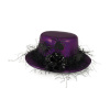 Rappa Mini klobúk fialový s čiernym kvetom a pavúkmi Rappa Mini klobúk fialový s čiernym kvetom a pavúkmi