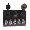 Panel s 5x spínačmi + 2x USB/Voltmeter a CL zásuvka, 12/24V Panel s 5x spínačmi + 2x USB/Voltmeter a CL zásuvka, 12/24V