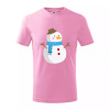 Snehuliak so šálom - Tričko detské bavlnené - 158 cm/12 rokov ( Ružová ) Snehuliak so šálom - Tričko detské bavlnené - 158 cm/12 rokov ( Ružová )