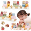 Viga Toys VIGA vzdelávací drevený pružinový vláčik 18 kusov Viga Toys VIGA vzdelávací drevený pružinový vláčik 18 kusov