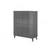 Cama Meble Dizajnová komoda ABETO 100, grafit mat/grafit lesk Cama Meble Dizajnová komoda ABETO 100, grafit mat/grafit lesk
