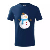 Snehuliak so šálom - Tričko detské bavlnené - 134 cm/8 rokov ( Polnočná modrá ) Snehuliak so šálom - Tričko detské bavlnené - 134 cm/8 rokov ( Polnočná modrá )