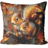 HomeView Jesenná obliečka Veveričky na konári – roztomilý lesný motív 40x40 cm HomeView Jesenná obliečka Veveričky na konári – roztomilý lesný motív 40x40 cm