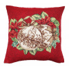 Povlak na polštář, gobelínový- VIANOČNÉ OZDOBY, červený podklad** Povlak na polštář, gobelínový- VIANOČNÉ OZDOBY, červený podklad**