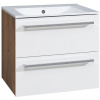 EBS Pure Skrinka s keramickým umývadlom slim 61 cm, dub Ribbeck/biela 1 set EBS Pure Skrinka s keramickým umývadlom slim 61 cm, dub Ribbeck/biela 1 set