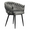 Tempo Kondela Jedálenské kreslo tmavosivá Velvet látka/čierna, BLER, Sivá Tempo Kondela Jedálenské kreslo tmavosivá Velvet látka/čierna, BLER, Sivá