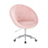 LuxuryForm DESIGN Kozmetické kreslo VERA VELUR na striebornej podstave s kolieskami - svetlo ružové LuxuryForm DESIGN Kozmetické kreslo VERA VELUR na striebornej podstave s kolieskami - svetlo ružové