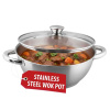 Hrniec Wok MagicHome Chloe, 26 cm, 5 lit., so sklenenou pokrievkou, nerez Hrniec Wok MagicHome Chloe, 26 cm, 5 lit., so sklenenou pokrievkou, nerez