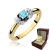 Zlatý Prsteň Zásnubný Topaz + Diamanty (Zlatý Prsteň Zásnubný Topaz + Diamanty) Zlatý Prsteň Zásnubný Topaz + Diamanty (Zlatý Prsteň Zásnubný Topaz + Diamanty)