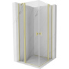 Mexen, Mexen Mist Duo sklápací sprchový kút 75 x 75 cm, transparentný, brúsené zlato - 8A4-075-075-55-00 Mexen, Mexen Mist Duo sklápací sprchový kút 75 x 75 cm, transparentný, brúsené zlato - 8A4-075-075-55-00