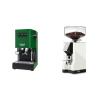 Gaggia Classic E24, green + Eureka Mignon Silenzio 55, CR white Gaggia Classic E24, green + Eureka Mignon Silenzio 55, CR white