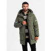 Ombre Men's insulated long jacket with reflective elements - olive šedá L Ombre 5902228979555 Ombre Men's insulated long jacket with reflective elements - olive šedá L Ombre 5902228979555