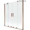 Mexen Velar Duo vanová zástena 2-krídlová posuvná 140 x 150 cm, transparentná, ružové zlato - 896-140-000-02-60 Mexen Velar Duo vanová zástena 2-krídlová posuvná 140 x 150 cm, transparentná, ružové zlato - 896-140-000-02-60