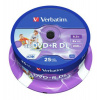 DVD+R disk, dvojvrstvový, potlačiteľný, no-ID, 8,5GB, 8x, 25 ks, cake box, VERBATIM DVD+R disk, dvojvrstvový, potlačiteľný, no-ID, 8,5GB, 8x, 25 ks, cake box, VERBATIM