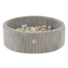 PLUSH NEST PLUSH NEST Suchý bazén okrúhly z prémiového menčestru béžový Ø 90 × 30 cm s 200 loptičkami PLUSH NEST PLUSH NEST Suchý bazén okrúhly z prémiového menčestru béžový Ø 90 × 30 cm s 200 loptičkami