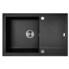 Laveo Megalo, 1-komorový granitový drez 780x500x185 mm, čierna škvrnitá, LAV-SBE_711T Laveo Megalo, 1-komorový granitový drez 780x500x185 mm, čierna škvrnitá, LAV-SBE_711T