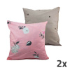 Home Elements Povlak na vankúš - obojstranný, ružová a svetlo šedá, bavlna 40 x 40 cm sada 2 ks Home Elements Povlak na vankúš - obojstranný, ružová a svetlo šedá, bavlna 40 x 40 cm sada 2 ks