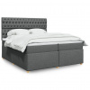 Box spring postel s matrací tmavě šedá 200x200 cm textil Šedá 3293695 Box spring postel s matrací tmavě šedá 200x200 cm textil Šedá 3293695