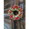 Veniec na dvere - Roztomilý červený veniec so sušenými jesenných kvetín (Veniec na dvere - Roztomilý červený veniec so sušenými jesenných kvetín) Veniec na dvere - Roztomilý červený veniec so sušenými jesenných kvetín (Veniec na dvere - Roztomilý červený veniec so sušenými jesenných kvetín)
