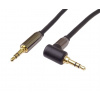 PremiumCord HQ stíněný kabel stereo Jack 3.5mm - Jack 3.5mm zahnutý 90° 1,5m