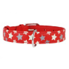 Svietiaci kožený obojok s hviezdičkami, červený 27 - 36cm, 15mm Svietiaci kožený obojok s hviezdičkami, červený 27 - 36cm, 15mm